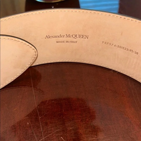 💜Alexander McQueen Black Leather Belt with Silver Buckle - Picture 2 of 4